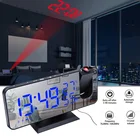 Обновленные настольные электронные флип-часы Будильник цифровой проектор Будильник FM-радио Повтор светодиодные умные зеркальные настенные часы декор