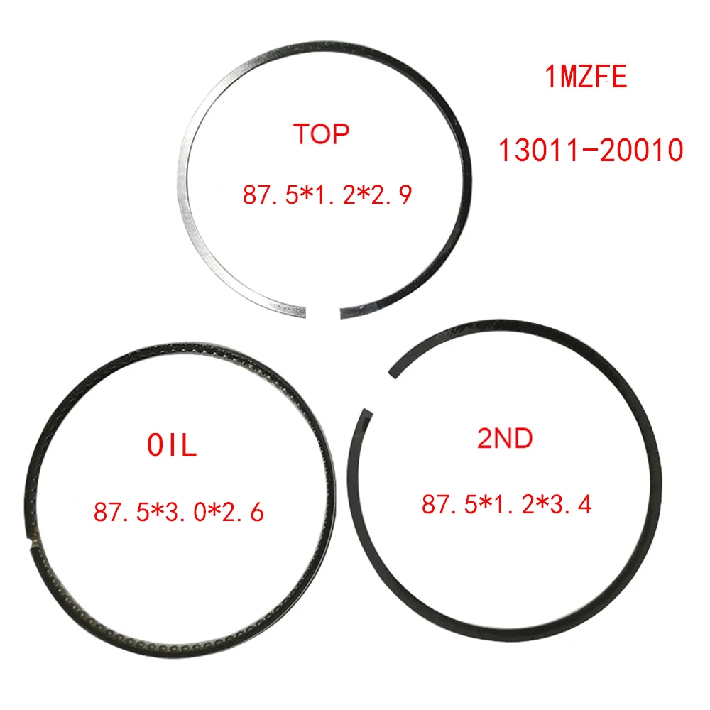 

Engine Piston Ring 1MZFE 1.2*1.2*3 STD 35935 28033 87.5MM 13011-20010 For Lexus RX300 RX330 Toyota Camry Harrier Highlander