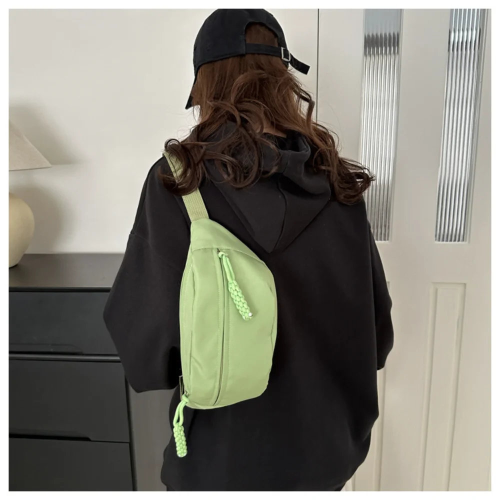 Женская нагрудная сумка ISKYBOB однотонная холщовая поясная через плечо