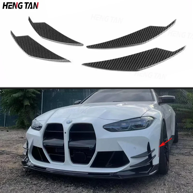 Для BMW M3 M4 G80 G82 G83 2021+ передний бампер автомобиля из углеродного волокна боковые