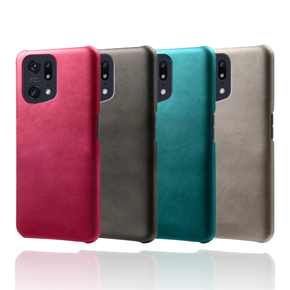 

Для OPPO Find X5 Pro Чехол для Телефона Retro Обложка на заднюю панель из искусственной кожи Hard PC Fall prevention край масла S-CH