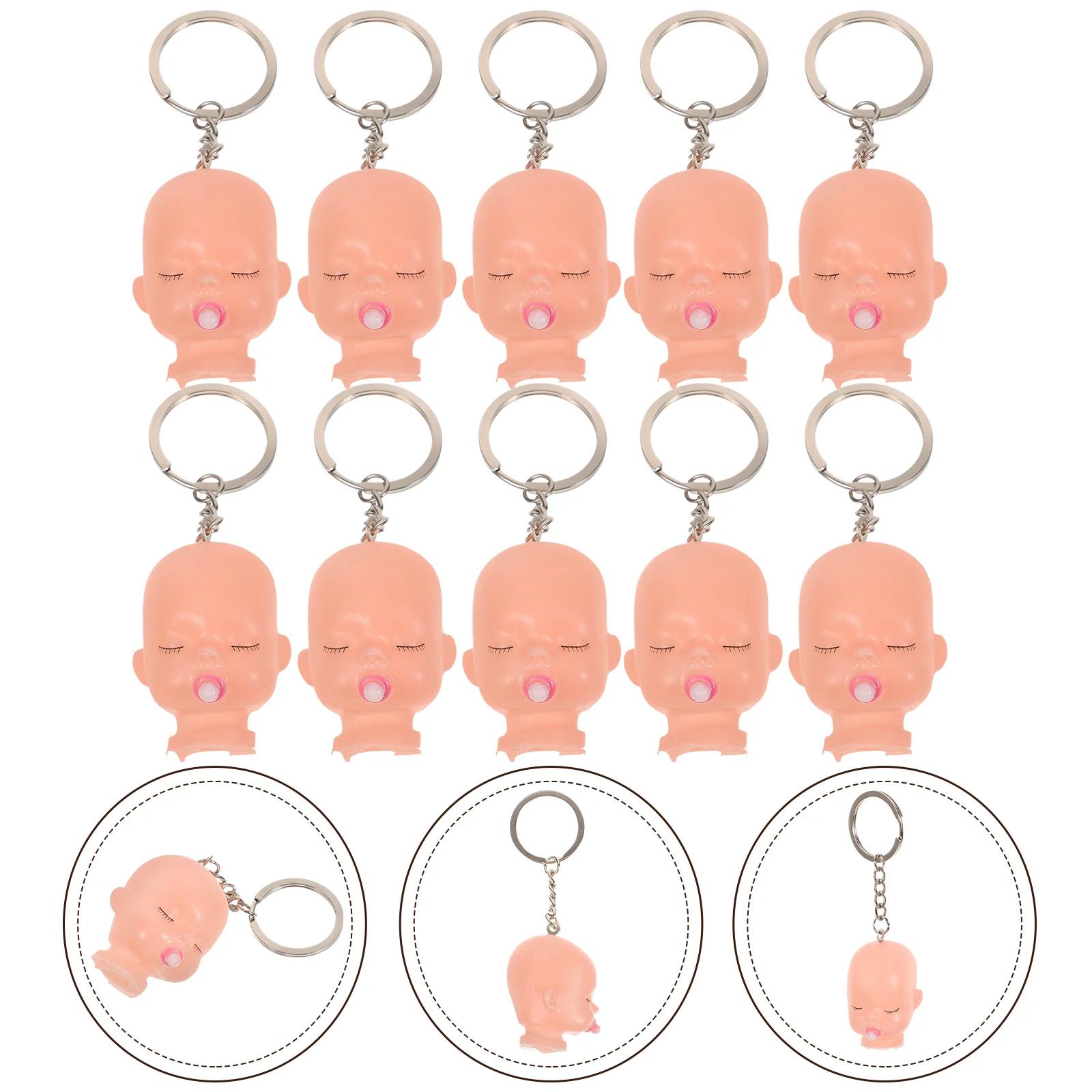 

10 Sets of Decorative Keychain Wear-resistant Bag Pendant Hanging Lovely Keychains Keys Accessory