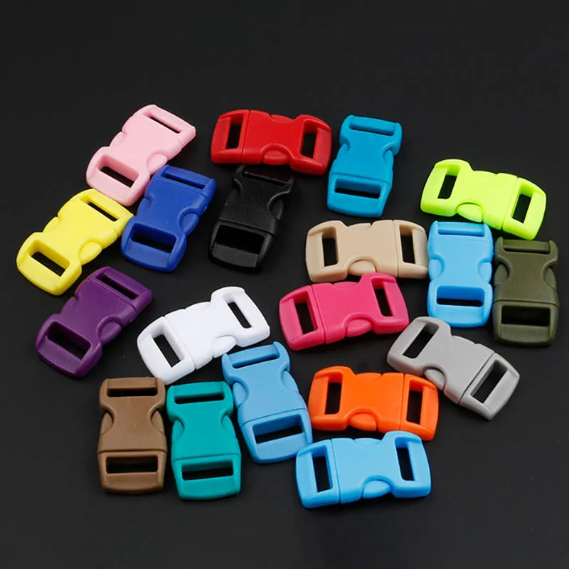 

10Pcs/Pack 10mm Plastic Pure Color DIY Bracelet for Outdoor Camp Dog Collar Strap Multi-function Webbing Accessories