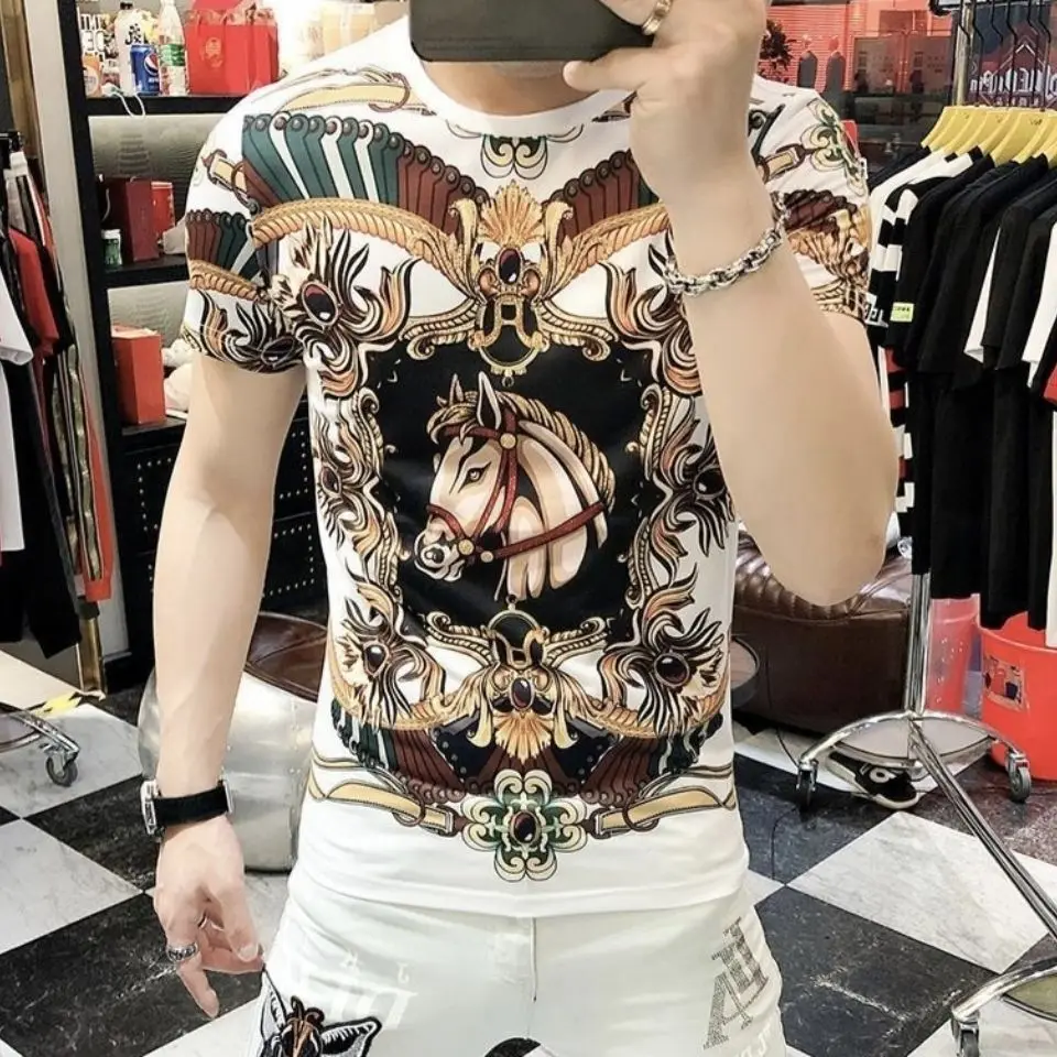 

2022 summer new short sleeve T-shirt men's printed Joker jacket