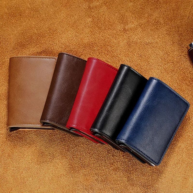 

1 шт., многофункциональный кошелек из искусственной кожи/алюминиевого сплава