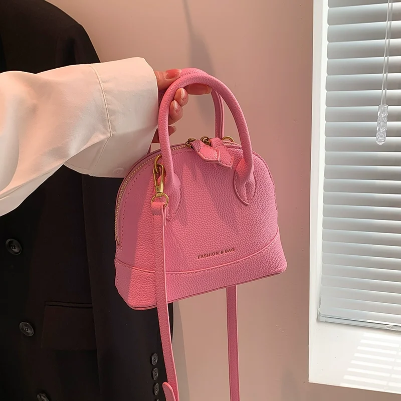 

Shell Shape Mini Crossbody Bag for Women 2023 New High Quality Fashion PU Leather Green White Pink Female HandBag Purses