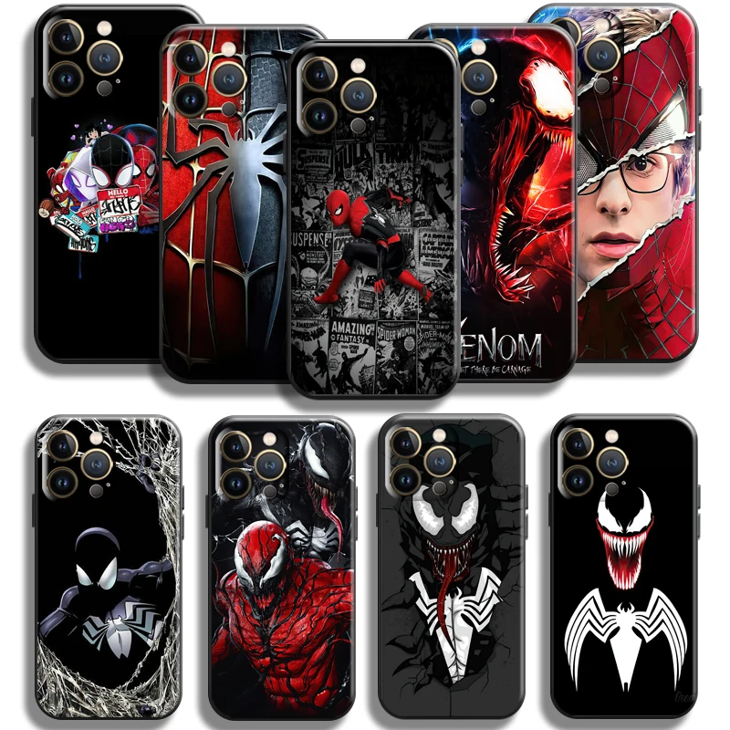 

Marvel Venom Spiderman For Apple iPhone 13 12 11 Pro Max Mini X XR XS Max SE 5 5s 6 6S 7 8 Plus Phone Case Carcasa