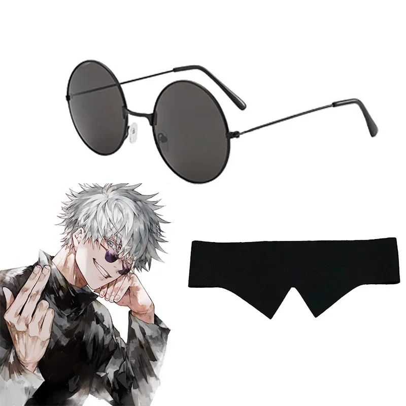 

Jujutsu Kaisen Gojo Satoru Cosplay Glasses Blindfold Prop Anime Metal Frame Sunglasses Gift Accessories