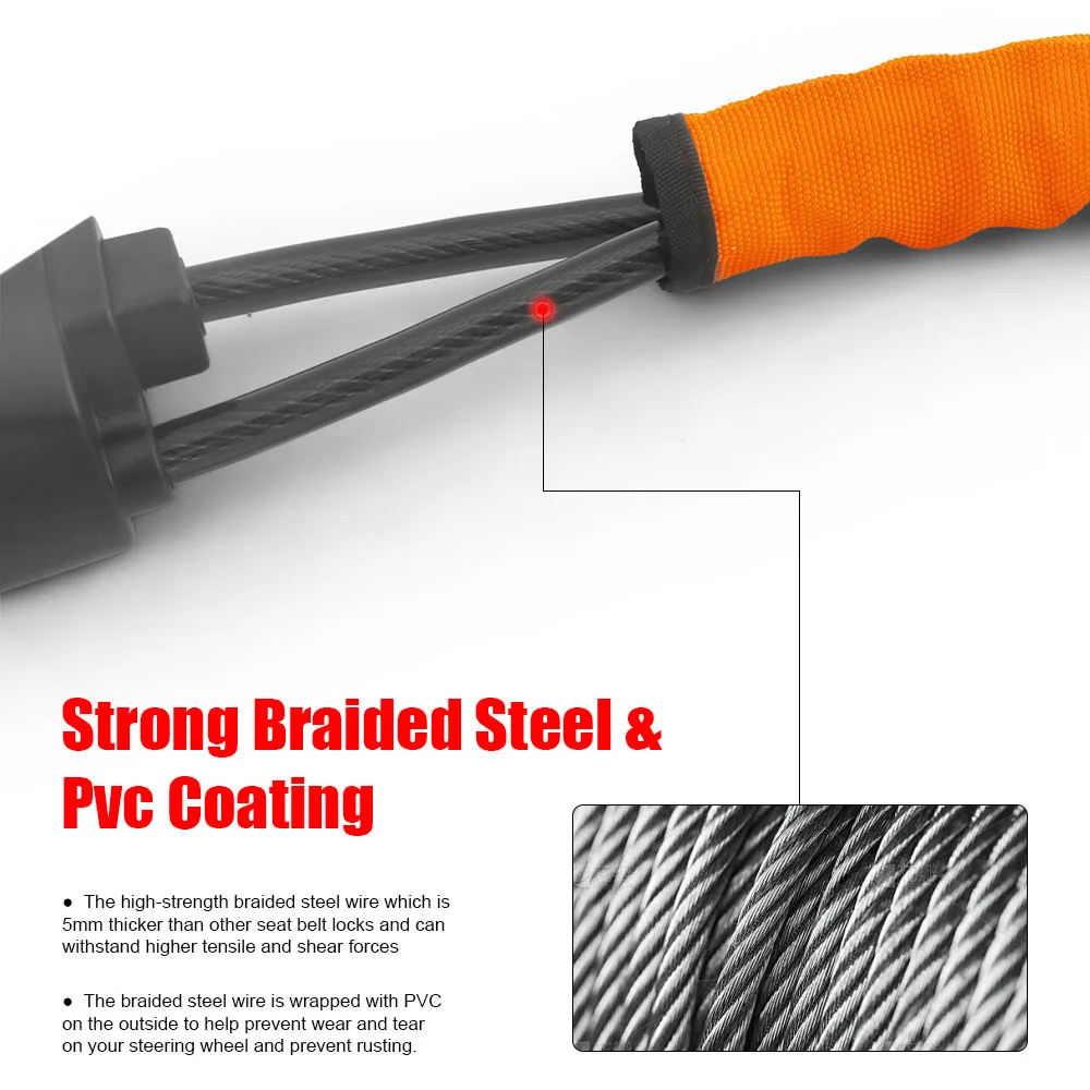 Универсальный замок на руль автомобиля Противоугонный с 3 ключами подходит для