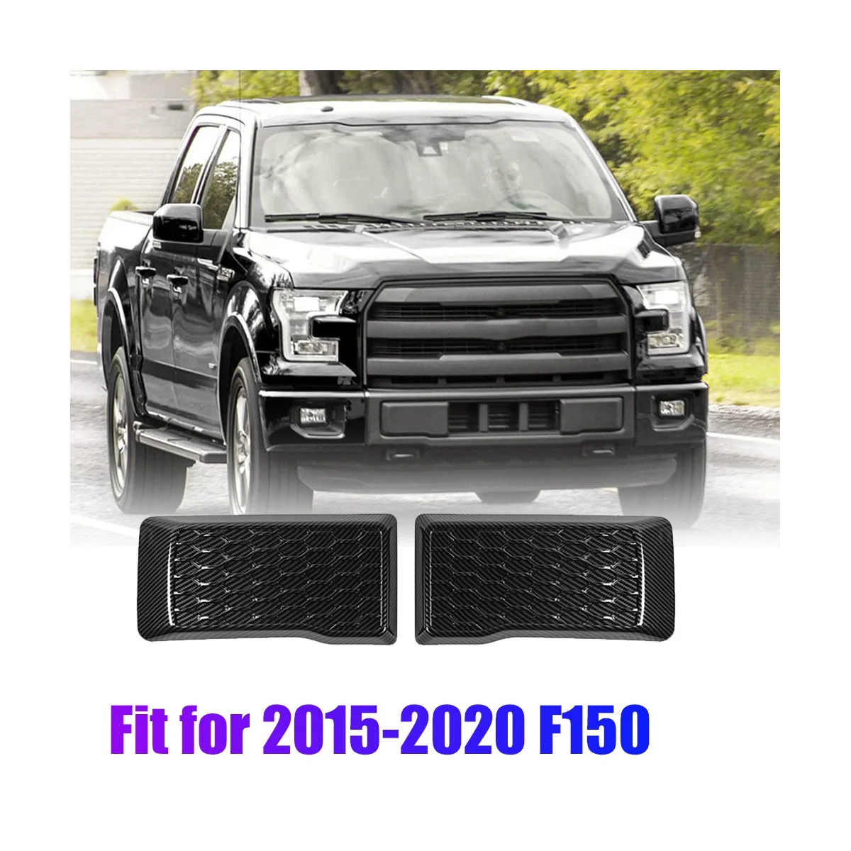 

1 пара защитных накладок на передний бампер из углеродного волокна, накладка на крышку для Ford F150 2015-2020, сменные наружные левые и правые накла...
