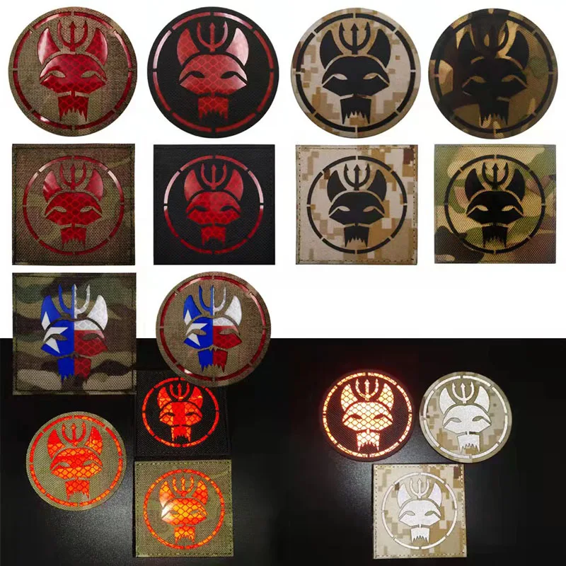 

Reflective IR fabric Trident cat head CP outdoor camouflage embroidery Velcro military tactical patch armband cloth label