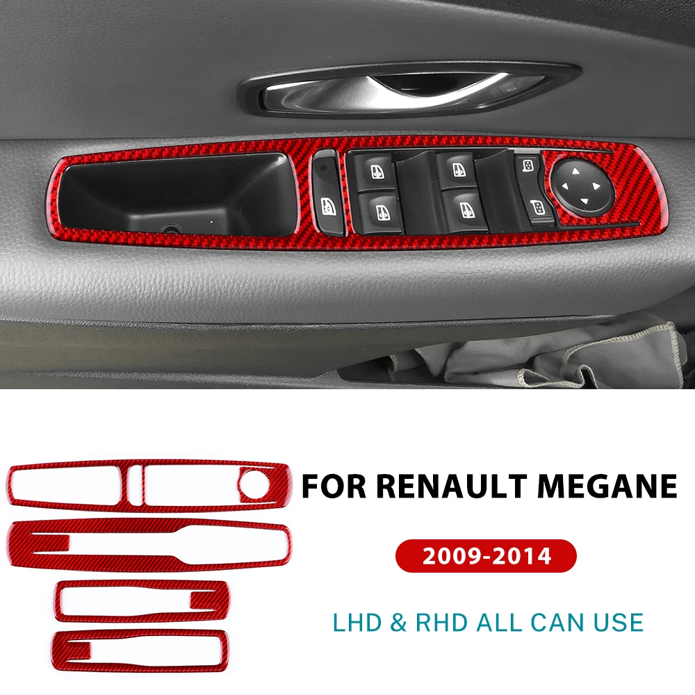 

Настоящая мягкая наклейка из углеродного волокна для Renault Megane RS 2009 2010 2011 2012 2013 2014 2015 LHD RHD, панель кнопок подъема окна автомобиля