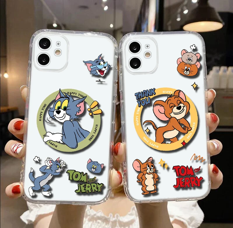 Мягкий силиконовый чехол для телефона B15 Tom and Jerry iPhone 16 15 14 Plus 13 12 11 X XS XR Pro Max Mini 8 7
