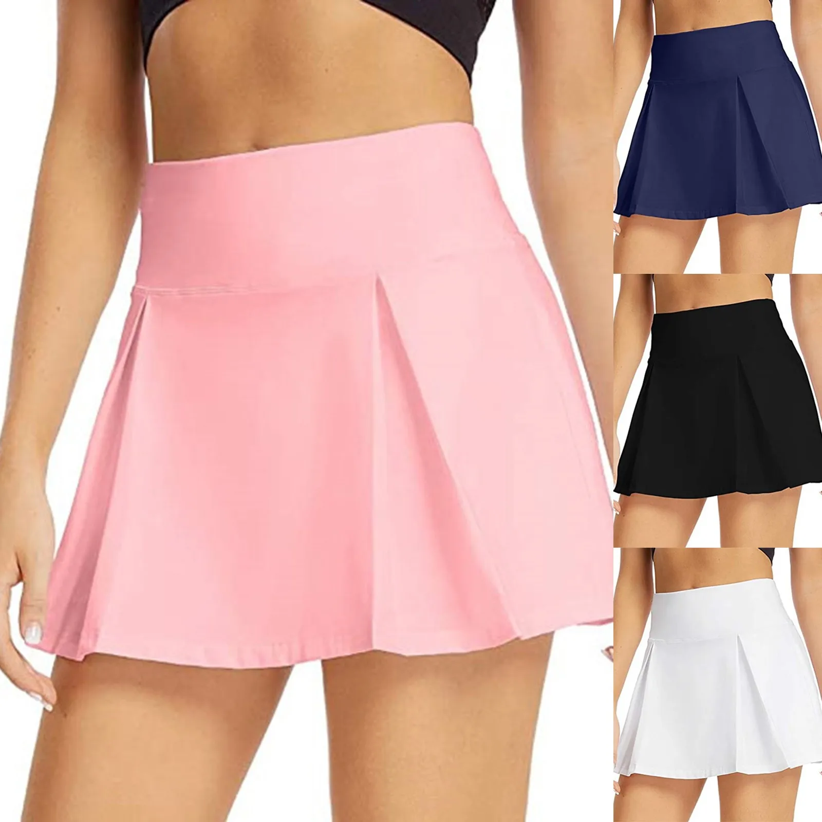 

Полноразмерная юбка для кровати, нижние шорты для гольфа с карманами, юбки, женская спортивная теннисная эластичная юбка, юбка с высокой тал...