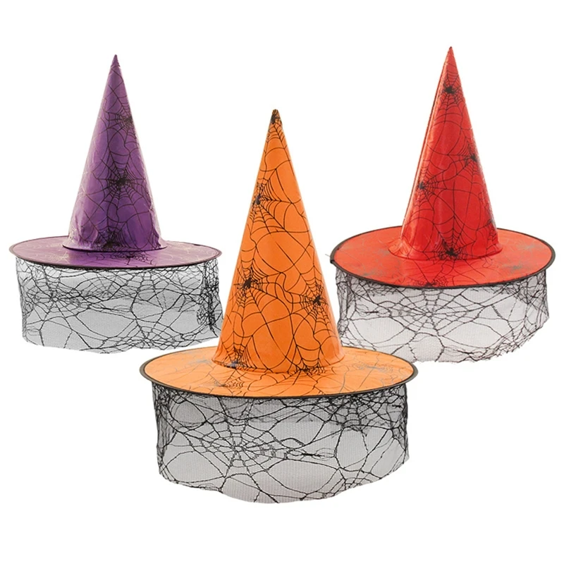 

573B Skin-friendly Satin Witch Hats Handmade for Halloween DIY Hair Accessories Crafts Halloween Carnival Party Supplies