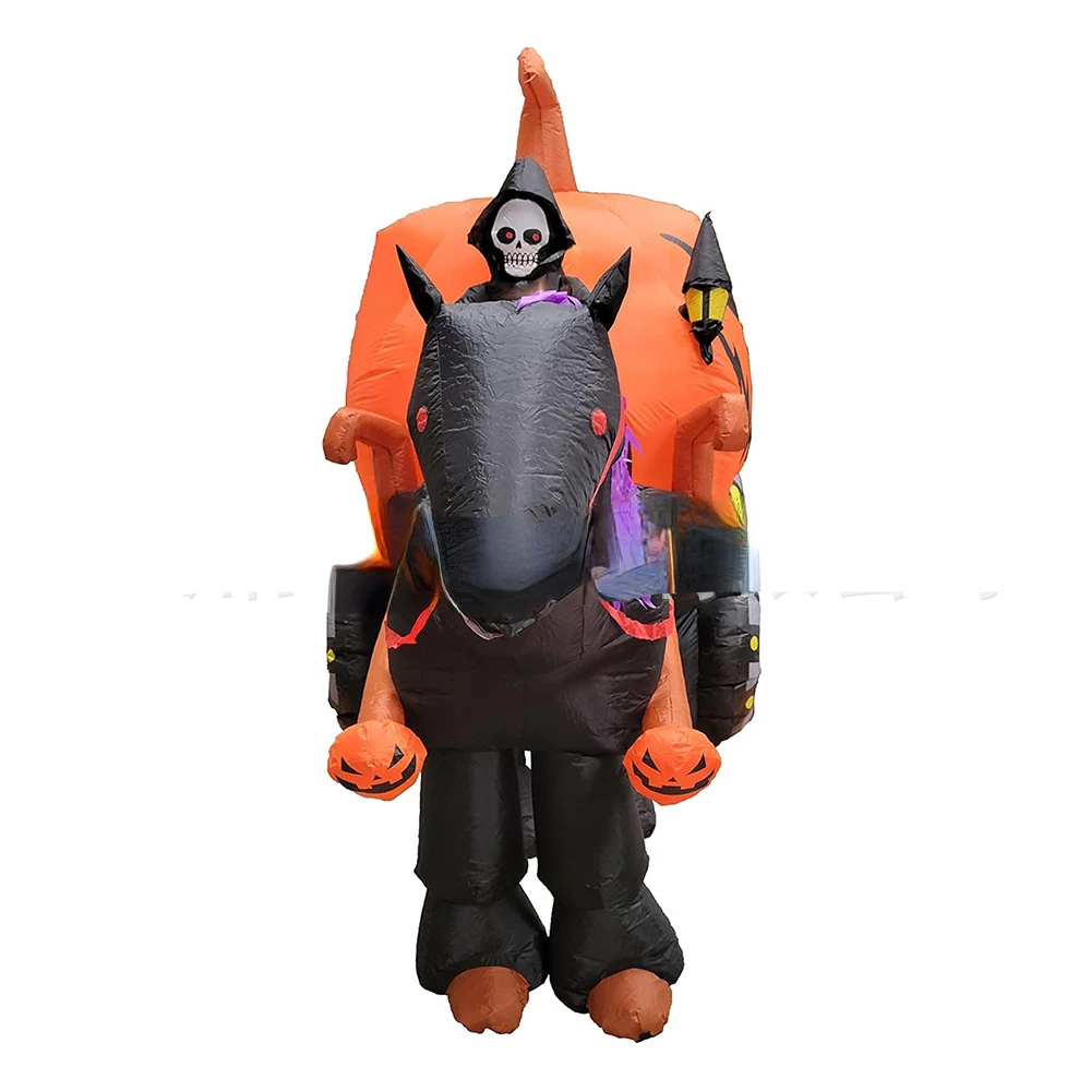 Скелет на Хэллоуин с пересечением границ призрак человек для езды тыкве надувная