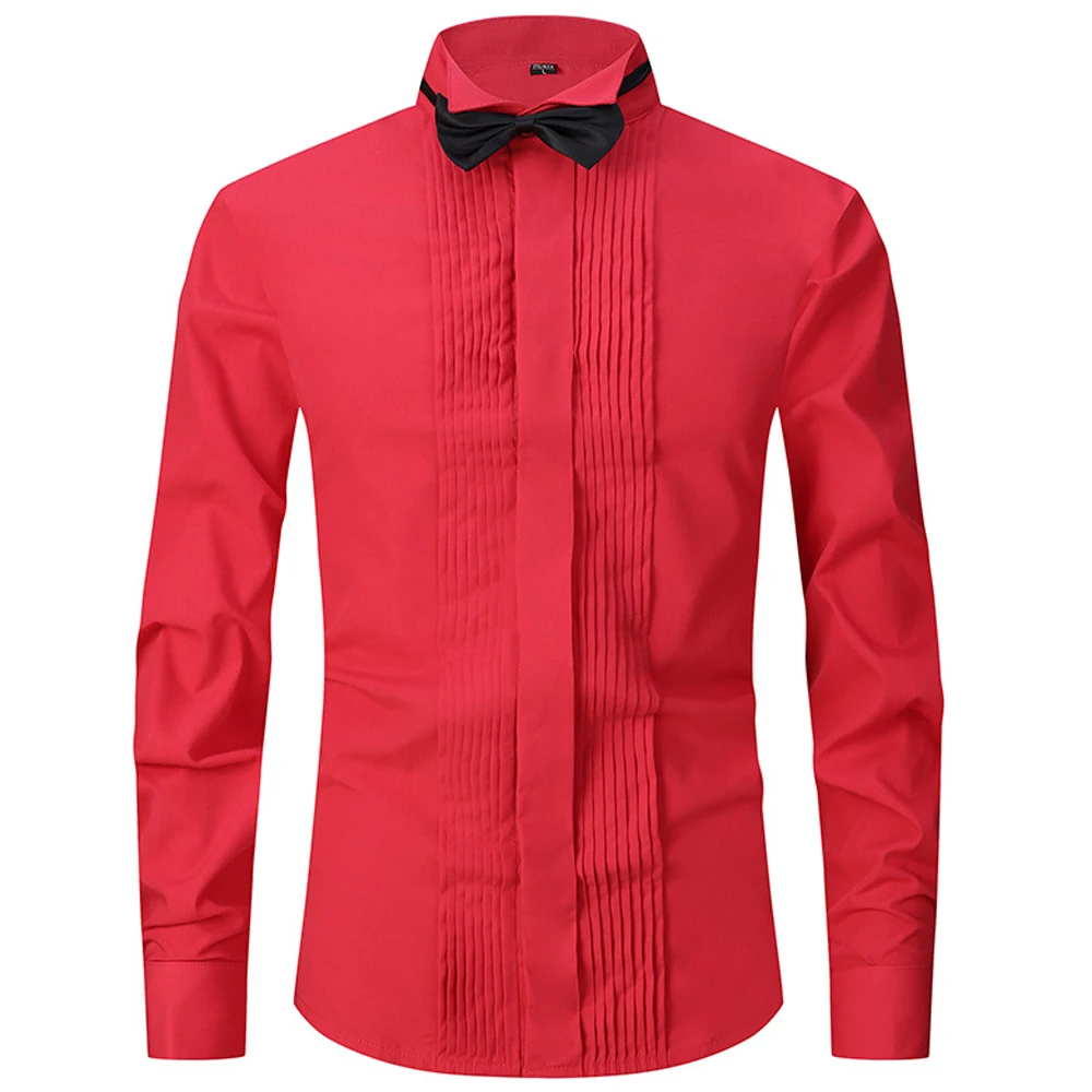 2022 Married Shirt Man Swallows Dress Suit Shirt Cufflinks Plus 6XL Wedding Shirt Long-sleeved Business Mans Party Shirts Spring