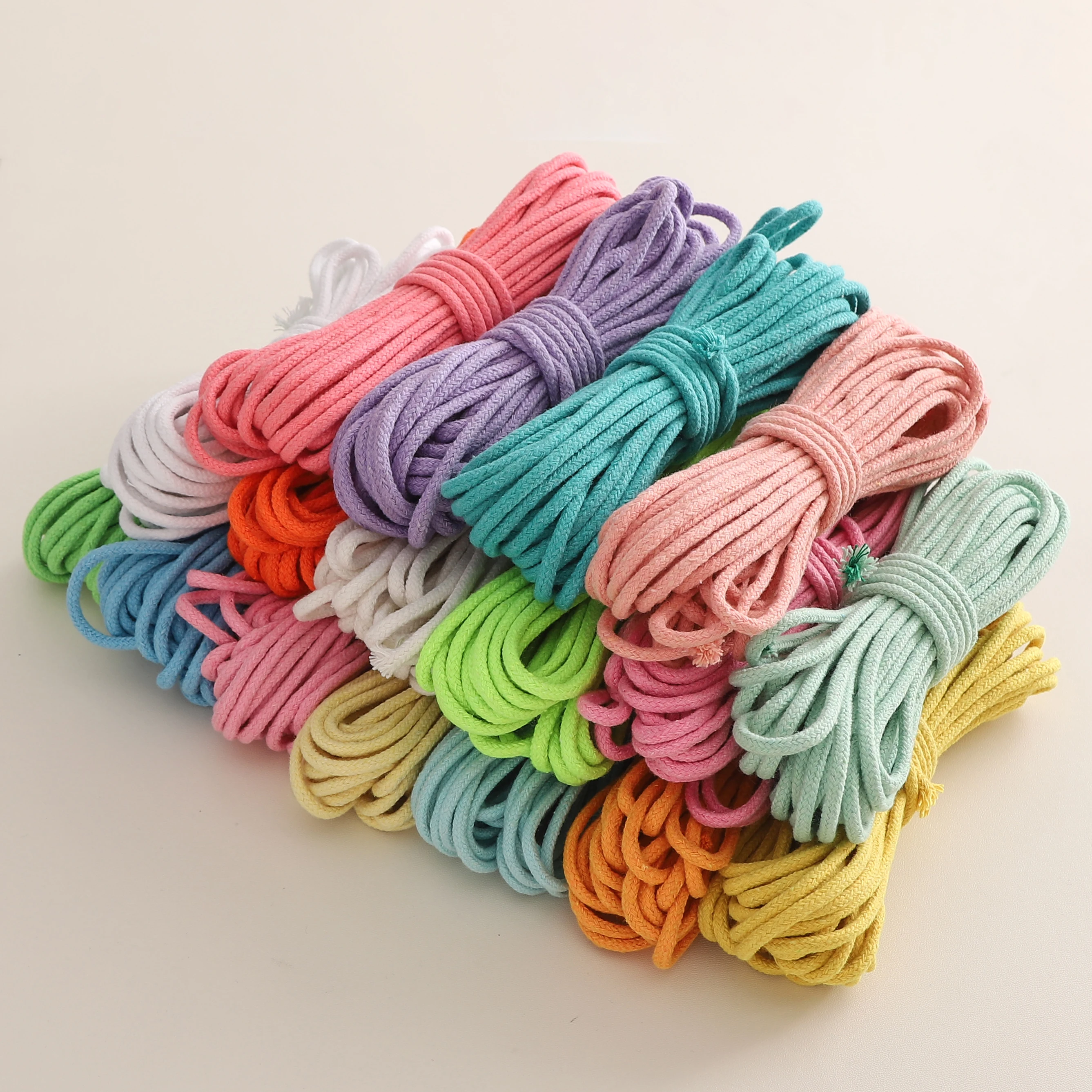 Фото 10 метров/лот, 3 мм, красочный плетеный хлопковый шнур, витой веревочный ремешок, тканая веревка, домашний текстиль, свадебные украшения, швейные аксессуары №4