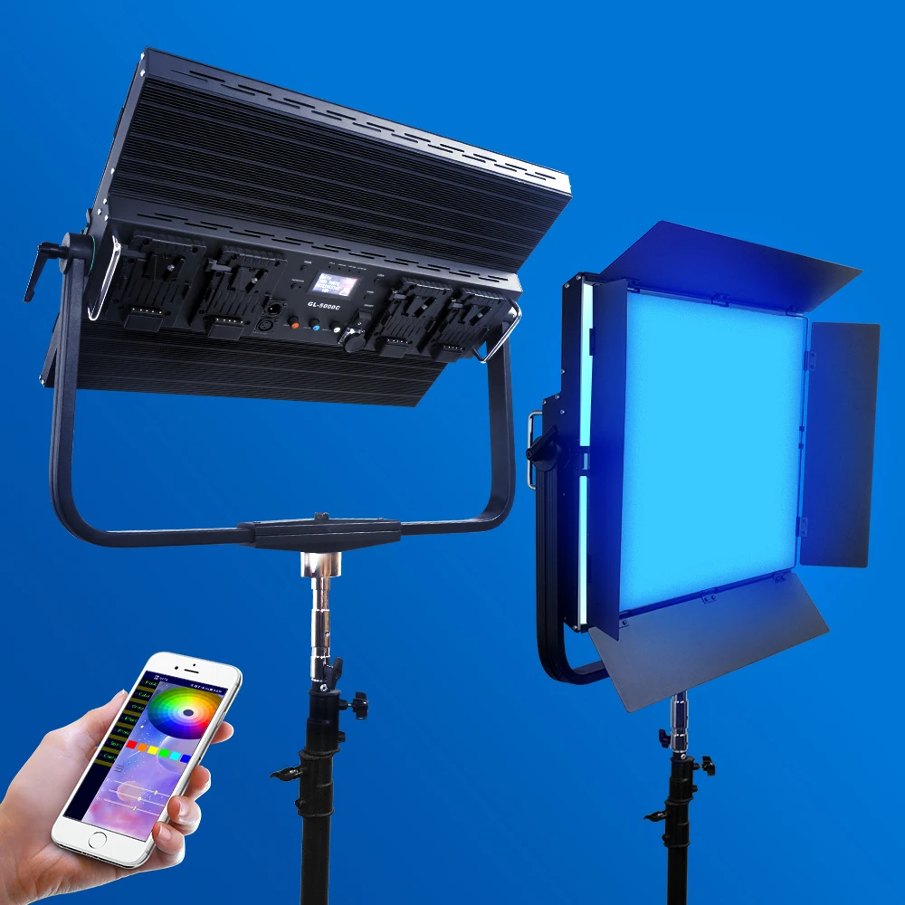 

RGB Video Light Professional Studio Lighting GL5000C RGB Light 500W CCT Mode Led Lamp Photographic Lighting Wireless DMX Control
