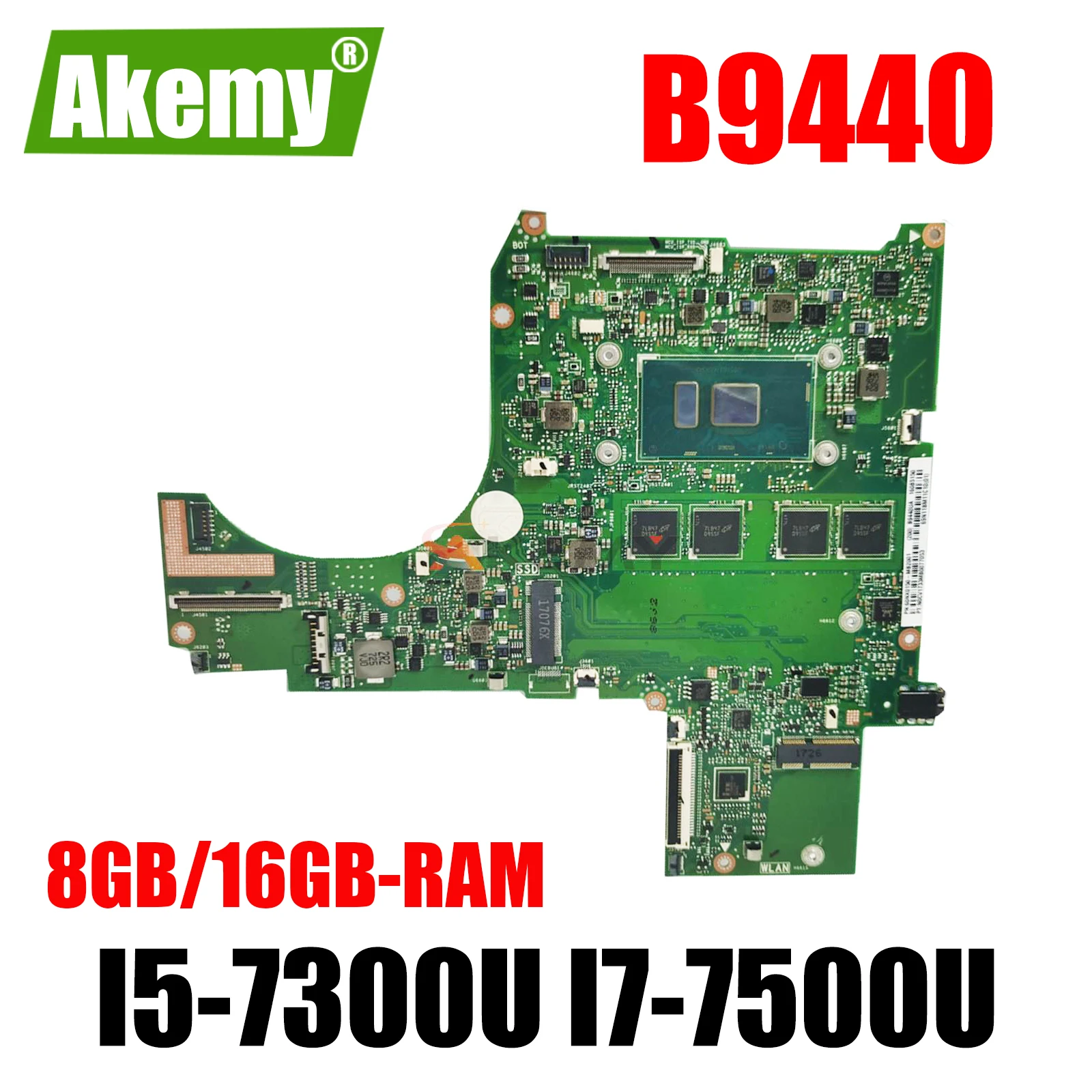 B9440UA Laotop материнская плата для ASUS ExpertBook B9440 B9440U материнская плата со стандартным процессором I7-7500U 8 ГБ 16 ГБ ОЗУ 100% тест