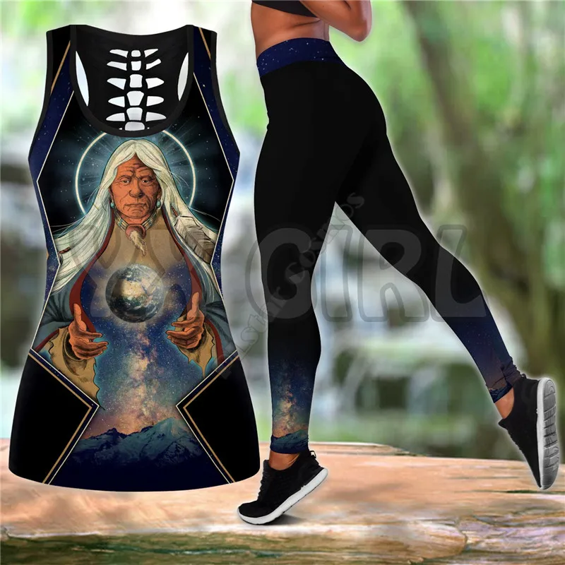 

The Earth - Native Yoga Set 3D All Over Printed Tank Top+Legging Combo Outfit Yoga Fitness Legging Women
