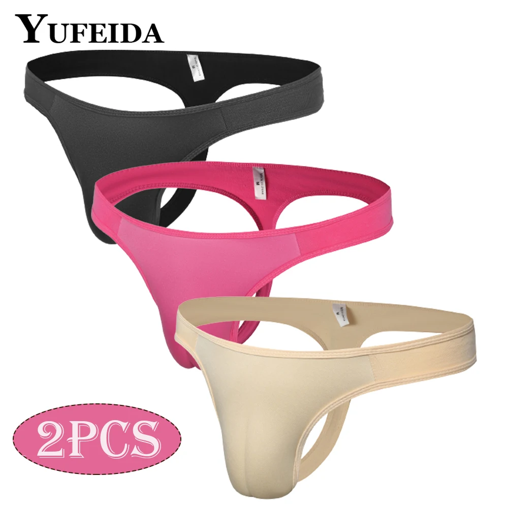 YUFEIDA 2pcs Men's Hiding Gaff Panties Body Shaper Briefs Fake Vaginal Pad for Crossdressing Transgender Shemale Underwears