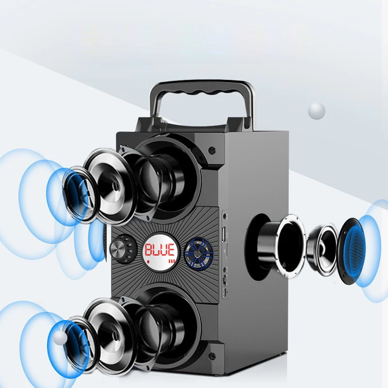 

30W Portable Bluetooth Speaker With Four Speakers Big Power Subwoofer Speakers Support Remote Control FM MIC TF AUX USB