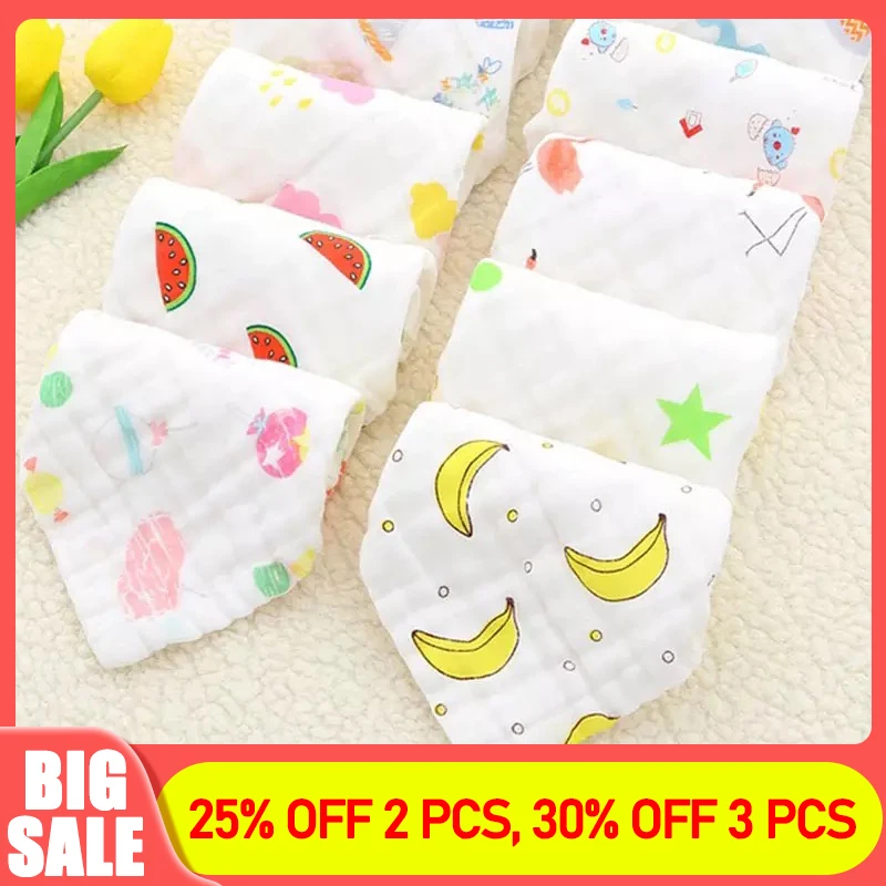 10 Pcs Baby Muslin Washcloth Cotton Gauze Infant Face Towel Newborn Handkerchief Burp Towel