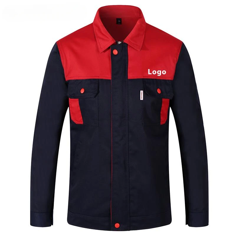

Long Sleeve Mixed Color Workshop Uniforms Workwear Suits Men's Custom Printing Company Logo Text Unisex Working Clothes Jacket