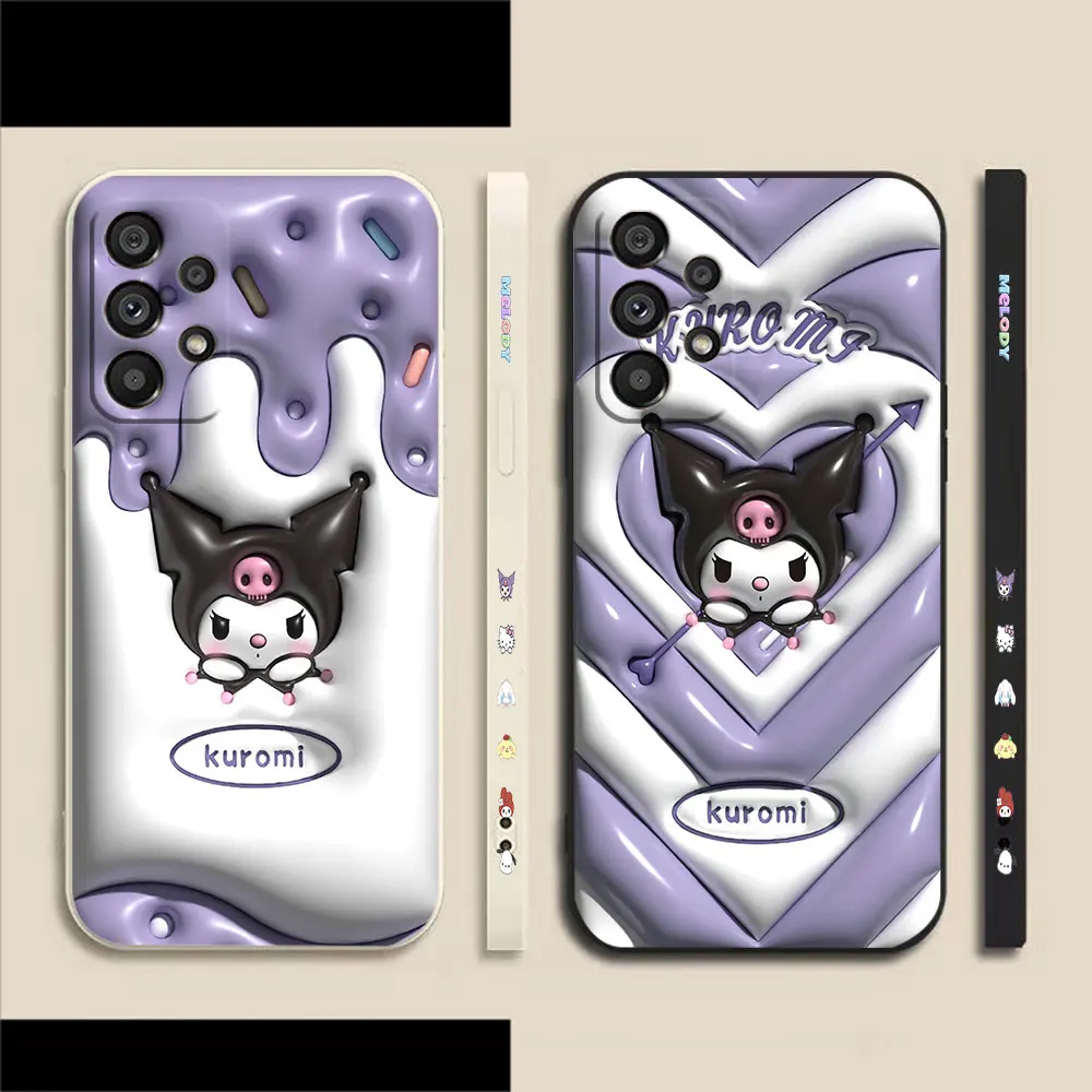 

Anime Cute Funny kuromi Phone Case For Samsung Galaxy A72 A71 A53 A52 A51 A42 A33 A32 A31 A23 A22 A21S 4G 5G Colour Liquid Case
