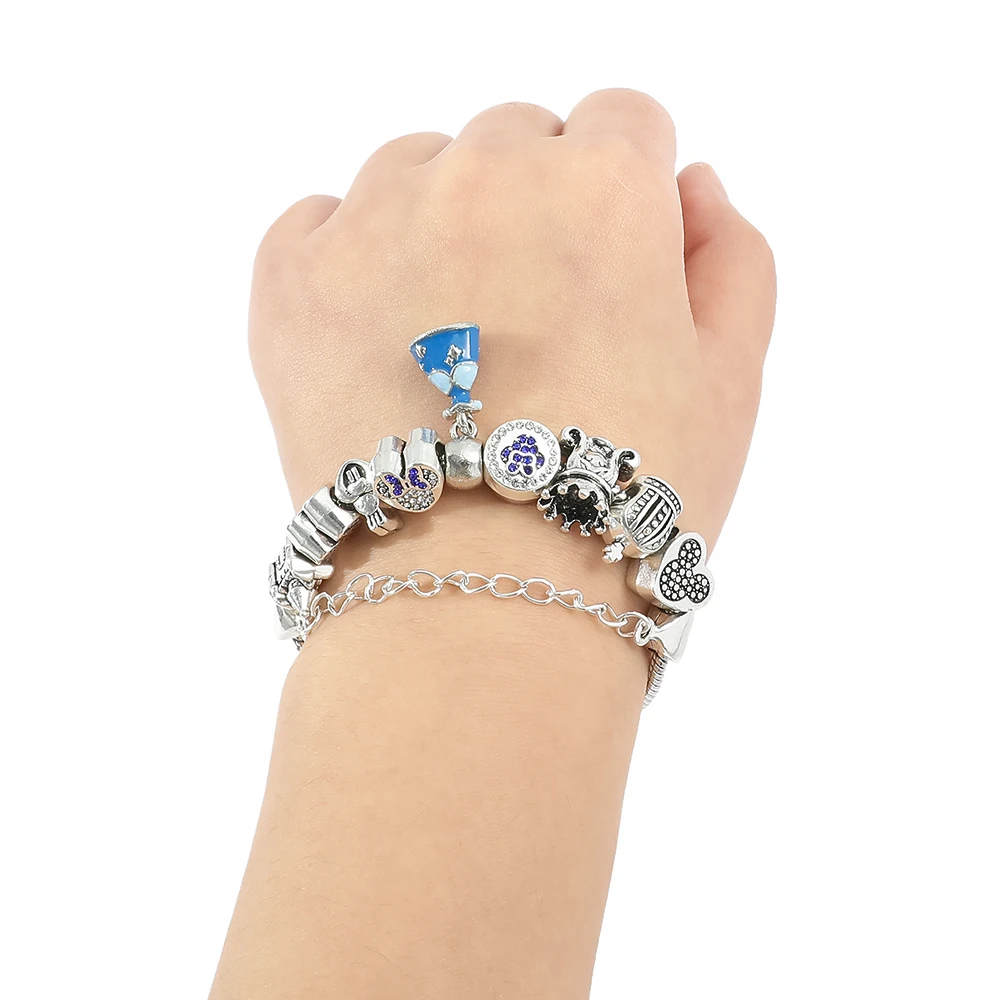 Браслет замок Микки Мауса Женский Ювелирное Украшение с разноцветной эмалью в