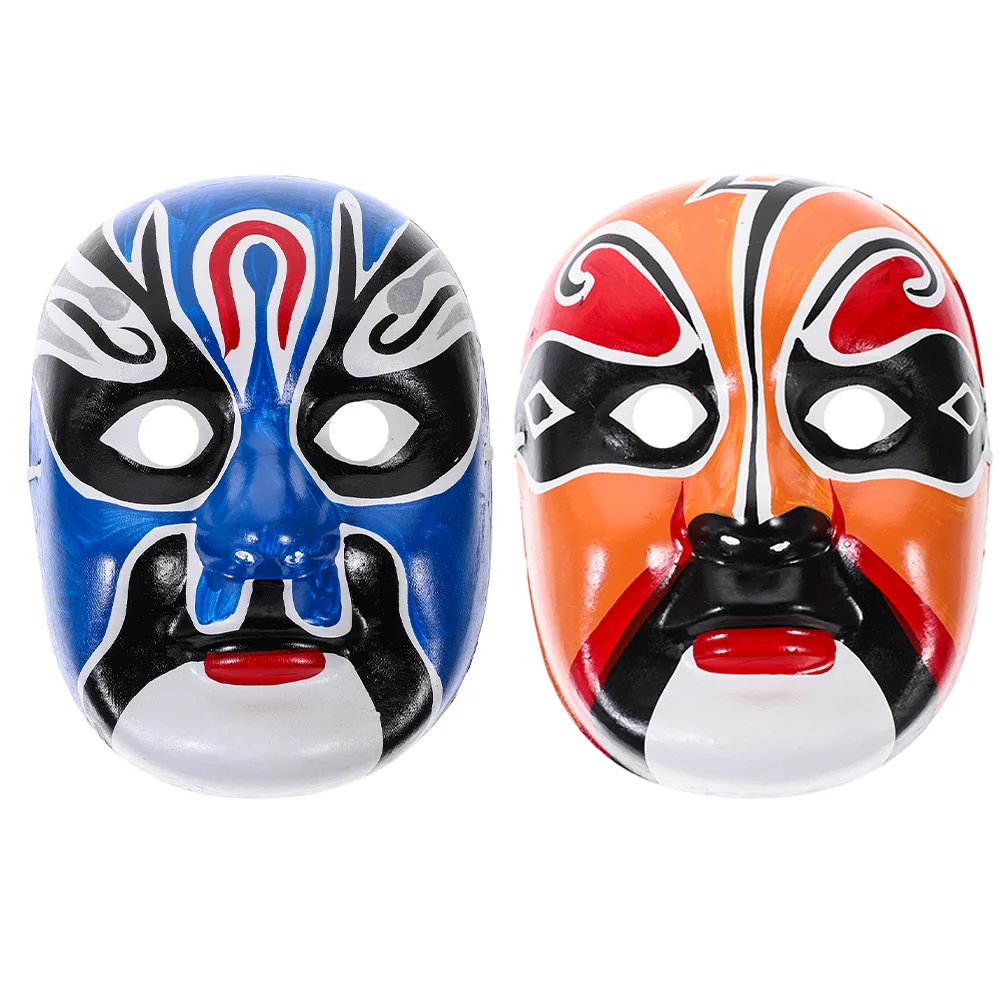

2 Pcs Gypsum Chinese Mask Cosplay Prop Props Wall Opera Pulp Party Home Decorative Child