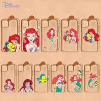disney cute ariel the mermaid phone case for iphone 11 12 13 mini pro xs max 8 7 6 6s plus x 5s se 2020 xr clear case
