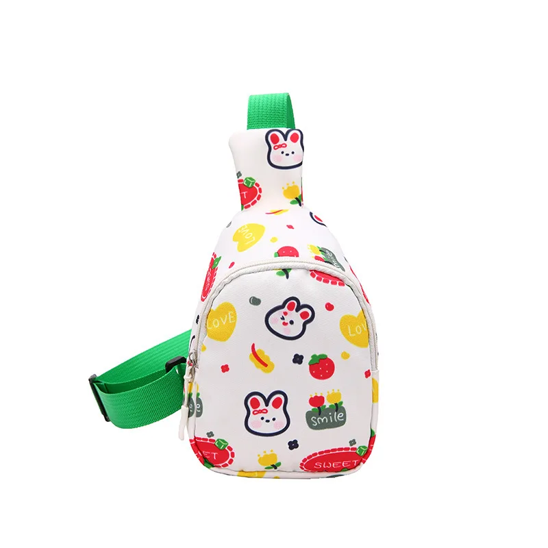 Chest Bag For Children One Shoulder Canvas Satchel New Children's Bag Cute Rabbit Print