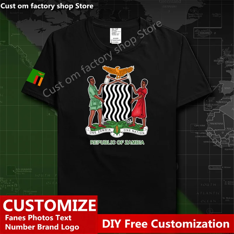 Замбийская Республика Замбия замбийская страна футболка на заказ фанаты логотип