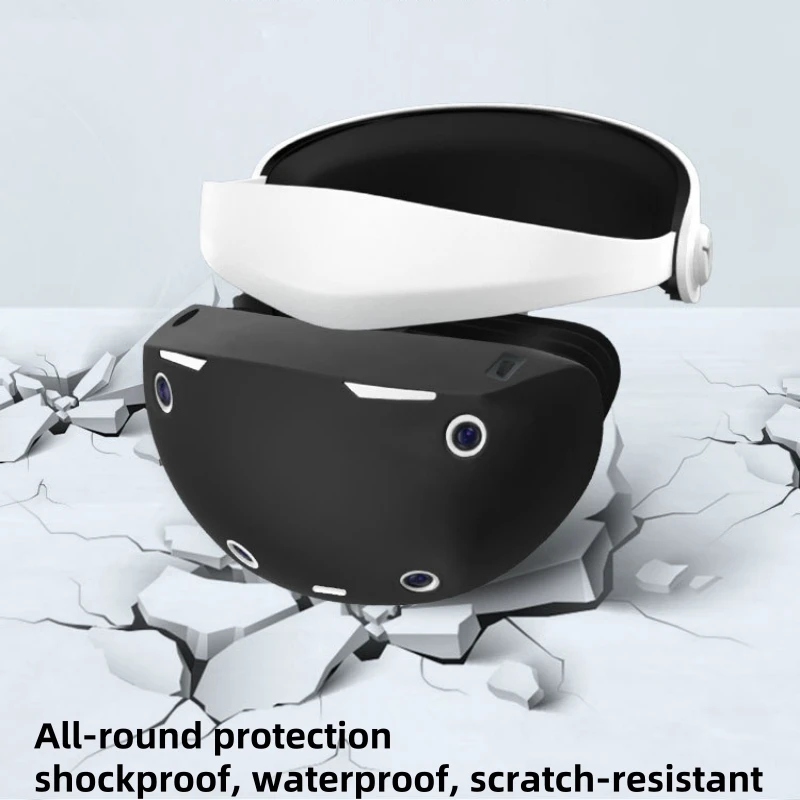 Фото Для шлема PS VR2, полная упаковка, силиконовый портативный защитный чехол для PSVR2, защитный чехол, аксессуары VR №3
