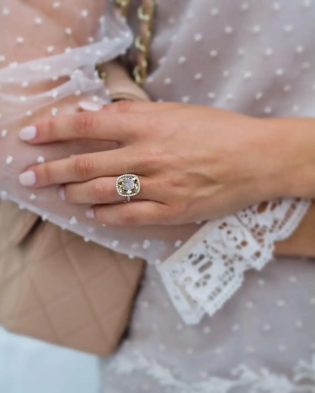 JOVOVASMILE Champagne Moissanite Diamond Ring 8carat 12x11mm Crushed Ice Cushion Cut Real 18k Rose Gold Jewelry for Women