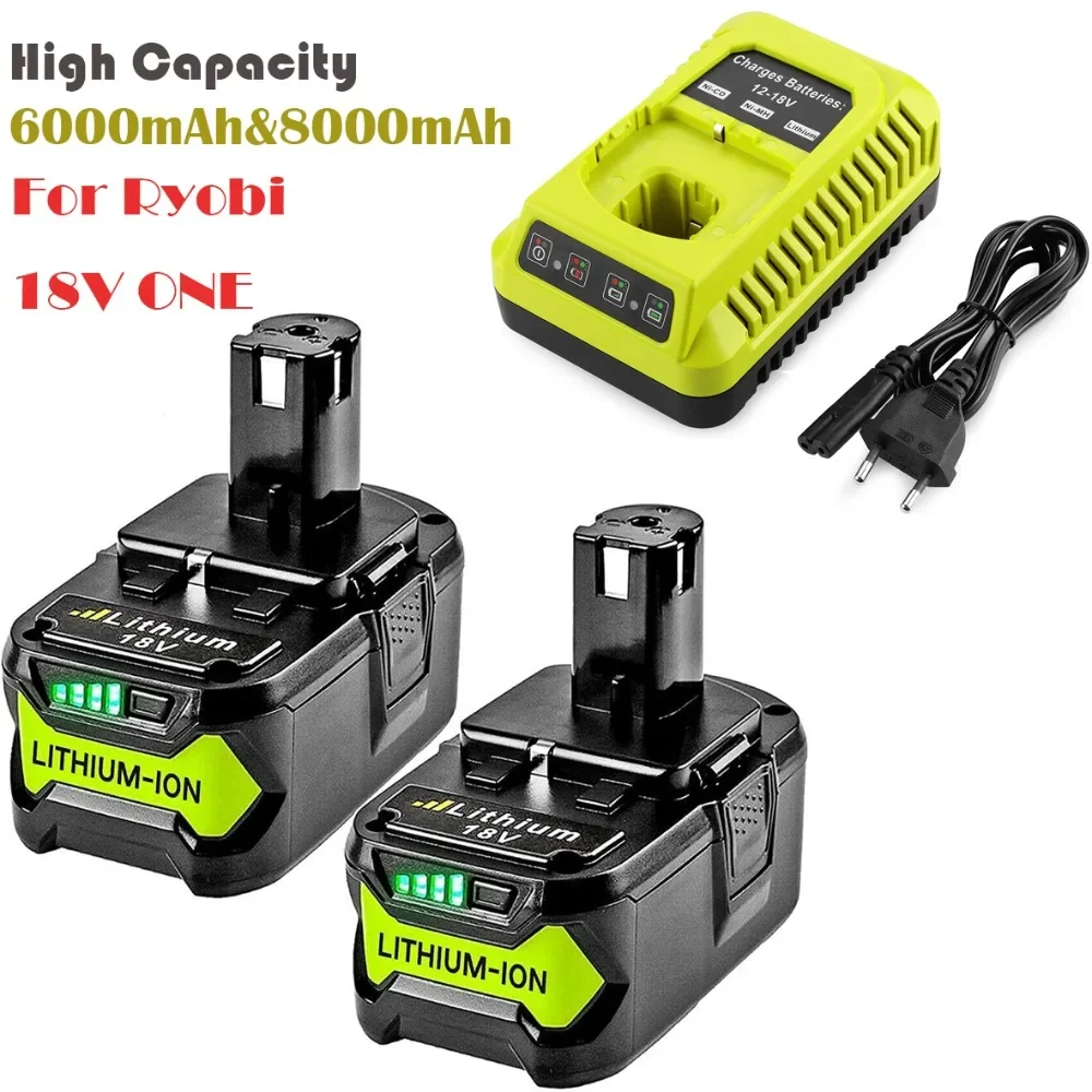 Аккумуляторная батарея 6 Ач/8 Ач для электроинструментов RYOBI P108 18 в One + Plus вольт
