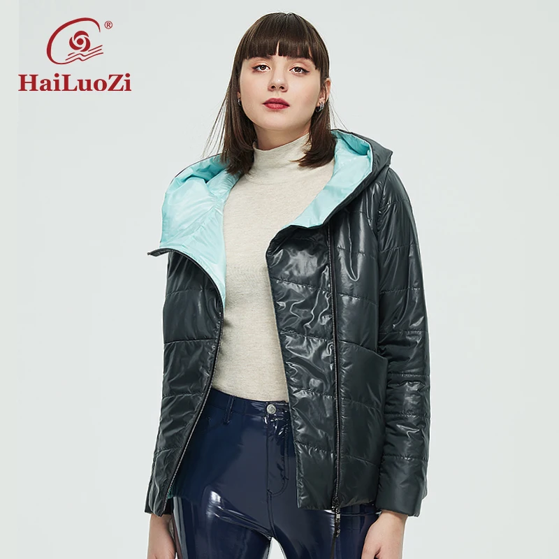 HaiLuoZi Women’s Jacket Plus Size Fashion Hooded Coat Casual Female Apparel Autumn Winter Short Thin Cotton Warm Women Parka 10