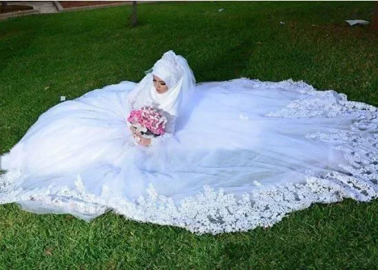 Белое мусульманское свадебное платье по индивидуальному заказу в Саудовской