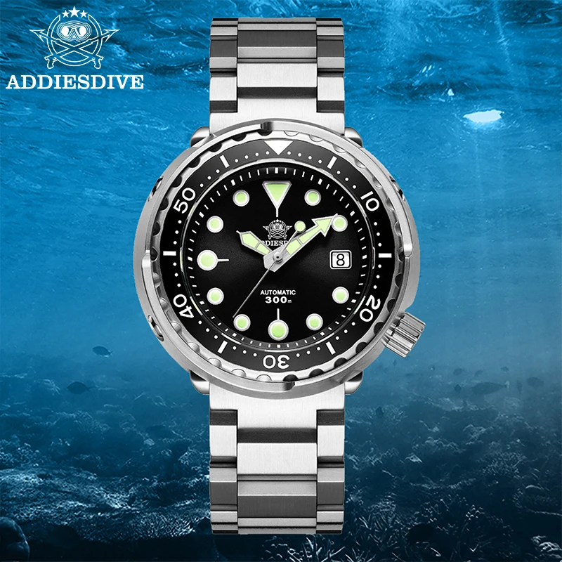 Мужские автоматические часы ADDIESDIVE 8215 Tuna с сапфировым стеклом, водонепроницаемые до 300 м, механические наручные часы, суперлюминесцентные часы для дайвинга (art.: 3920d87777578) - 3920d87777578