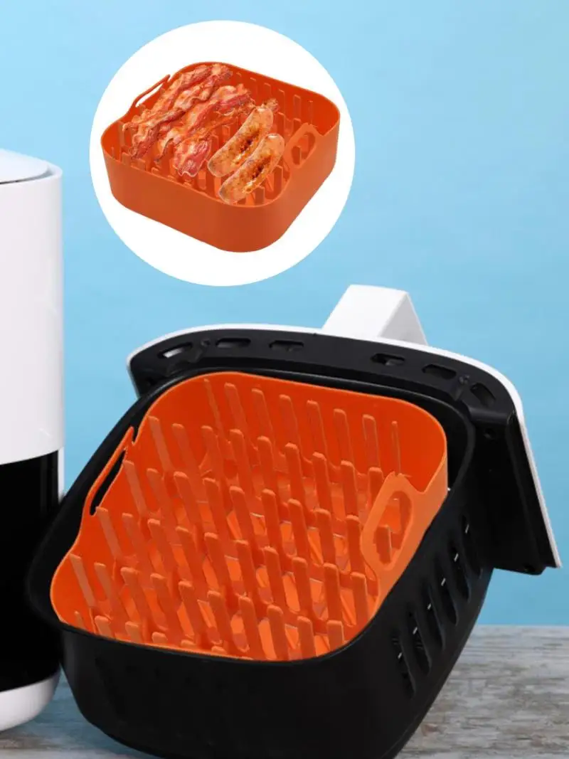 

Air Fryer Silicone Bacon Rack Oven Nonstick Air Fryer Basket For Baking Crisp Pizza Chip Fries Kitchen Tool Oven Air Fryer