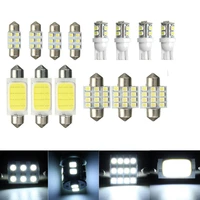 14pcs car white cob led interior package kit t10 31mm 42mm map dome license plate light car accessories led lights for car