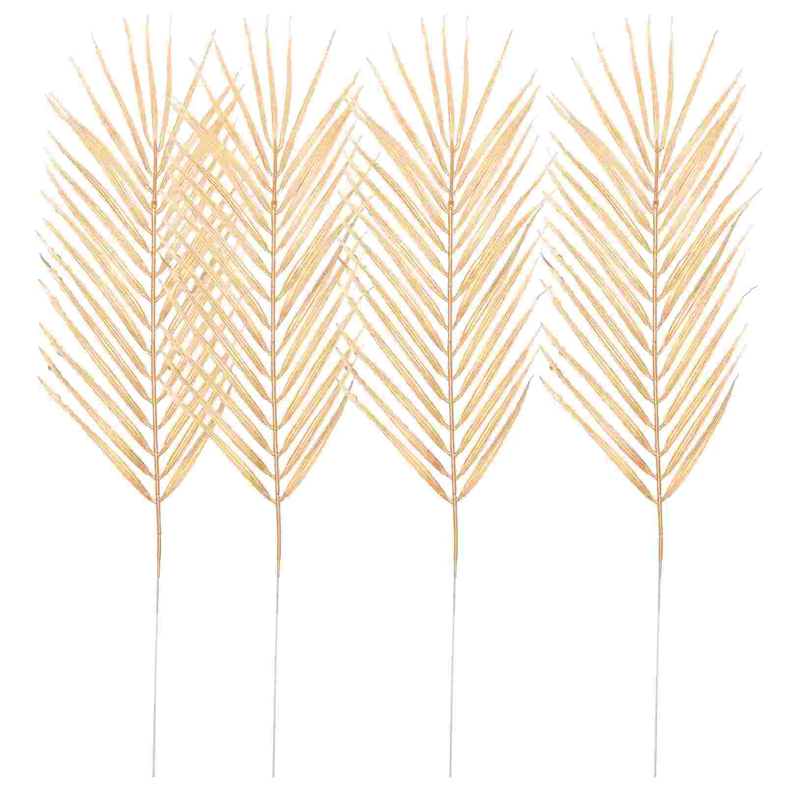 

4 Pcs House Plants Artificial Tropical Leaves Palm Leaf Branch Indoor Flower Pick Faux Party Flowers Arrangement Simulated
