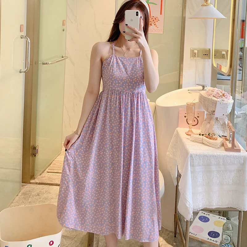 Summer Style Backstrap Nightdress Thin Night Gown Women Sexy Sleepwear Nightgowns