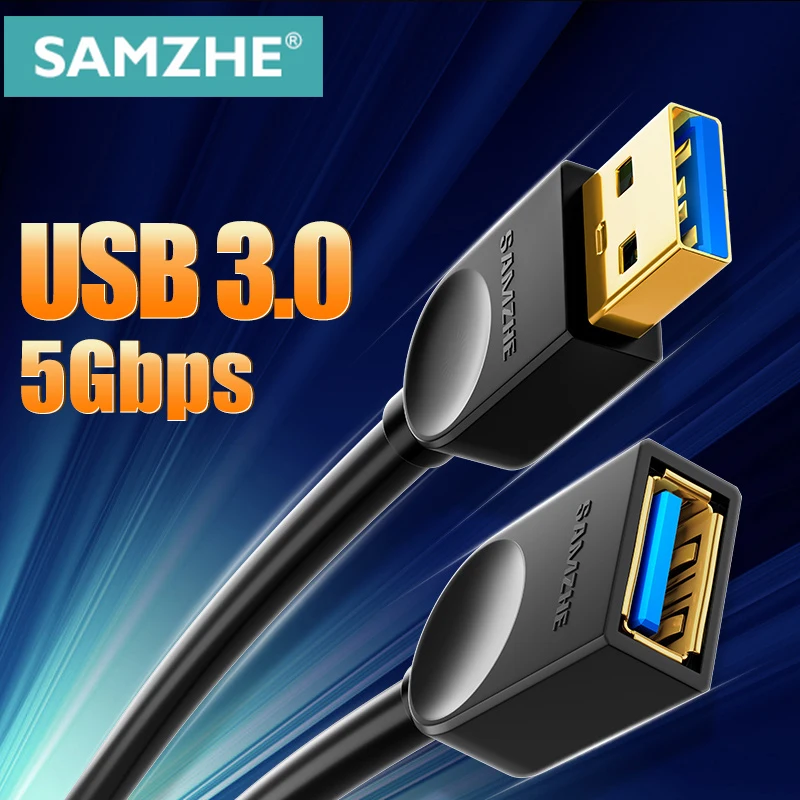 

Кабель-удлинитель USB 3.0 (штекер)/USB 2.0 (гнездо) Samzhe, для компьютера, ноутбука, телевизора, PS4