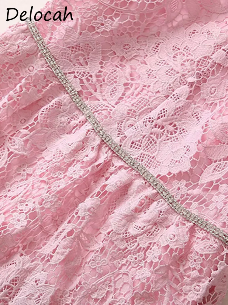 Женское платье-трапеция Delocah элегантное однотонное кружевное платье