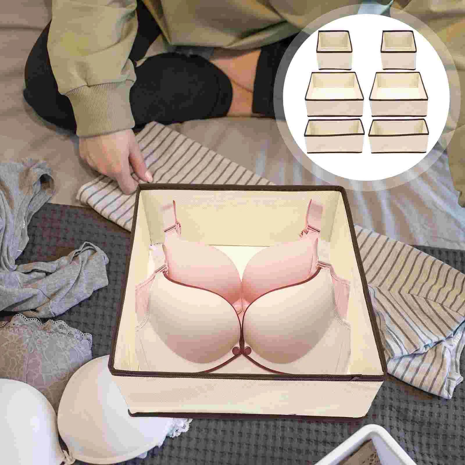

6Pcs Storage Baskets Underware Storage Boxes Clothes Storage Boxes for Storage Organization Home