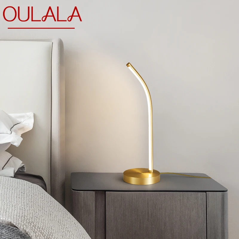 

OULALA Modern Gold Copper Table Lighting Creative Decoration LED 3 Colors Desk Lamp For Home Bed Room
