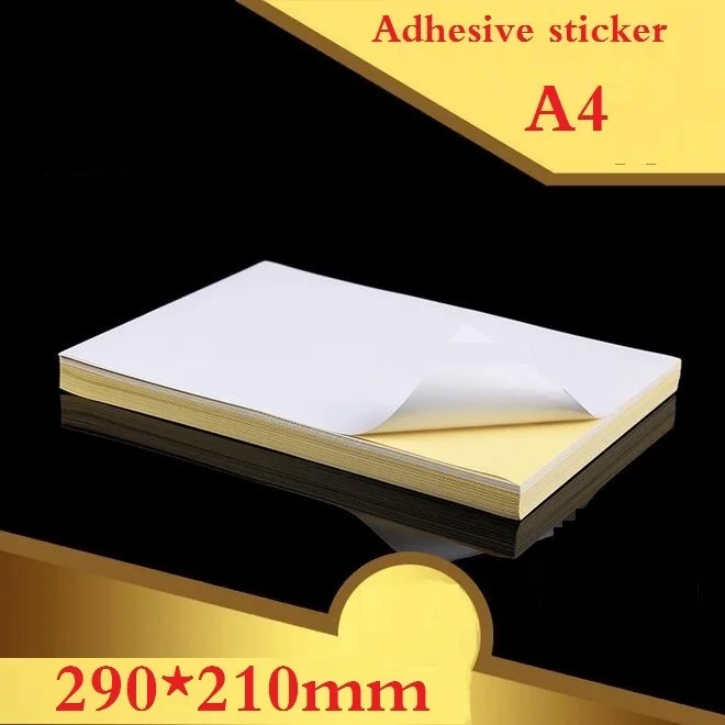 

free shipping100sheets/lot NEW A4 Size White And Glossy Paper Printing Label Adhesive Gift Seal Stickers Logo Sticker